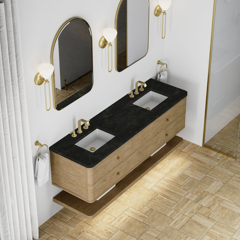 Allamari 72" W Double Vanity, Phantome Eclos, Dune Mist, 8" Widespread