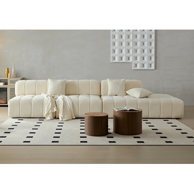 WKS3 Piano Key Combination Sofa, 2 Single Seats Plus 1 Concubine Fabric Sofa