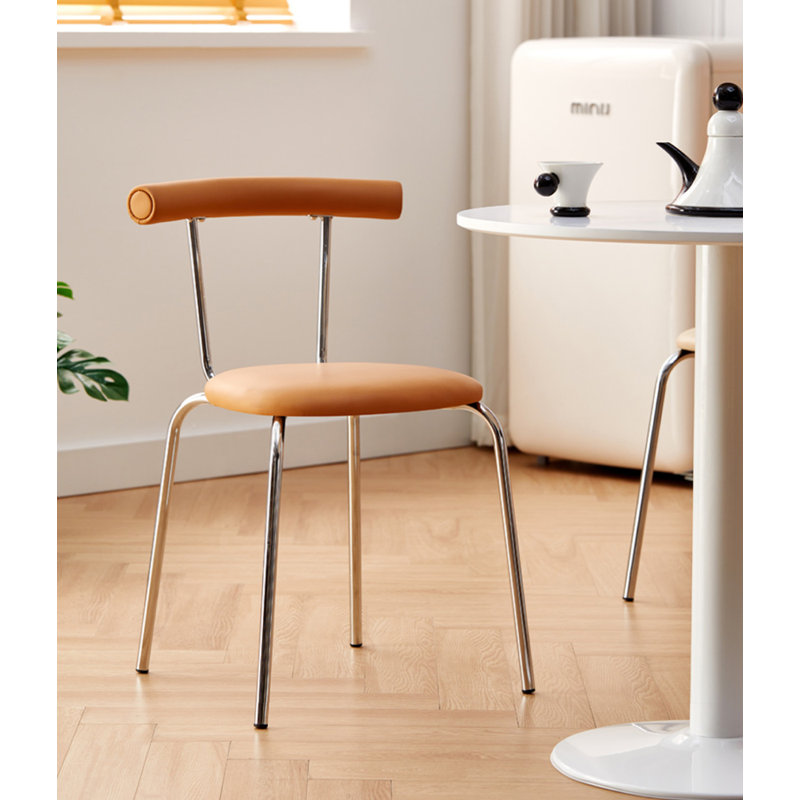 Chaises de salle à manger pliables en cuir de style moderne, Brun
