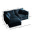 2 sièges avec chenille bleue, tissu haut, construction pour une vie relaxante en chenille - structure modulaire