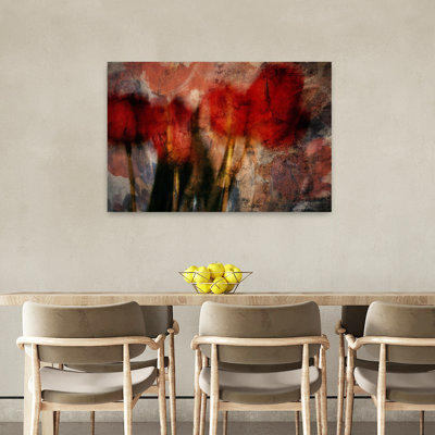Red Tulips Abstract Contemporary Wall Art
