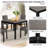 5-Piece Dining Table Set With 4 Chairs, Dining Table Set For 4 With Chairs, Wooden Dining Table Set For Kitchen, Dining Room, Light Grey & Black Two Tone
