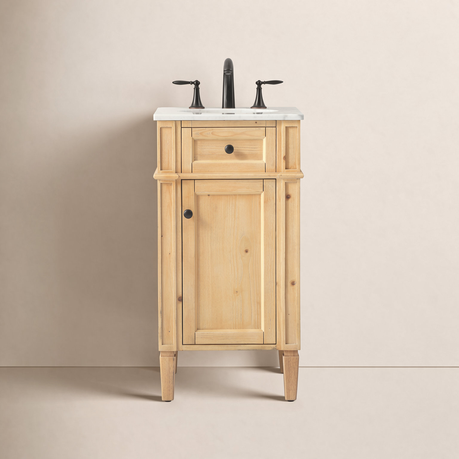 Rivers 18'' Single Bathroom Vanity, Natural Wood