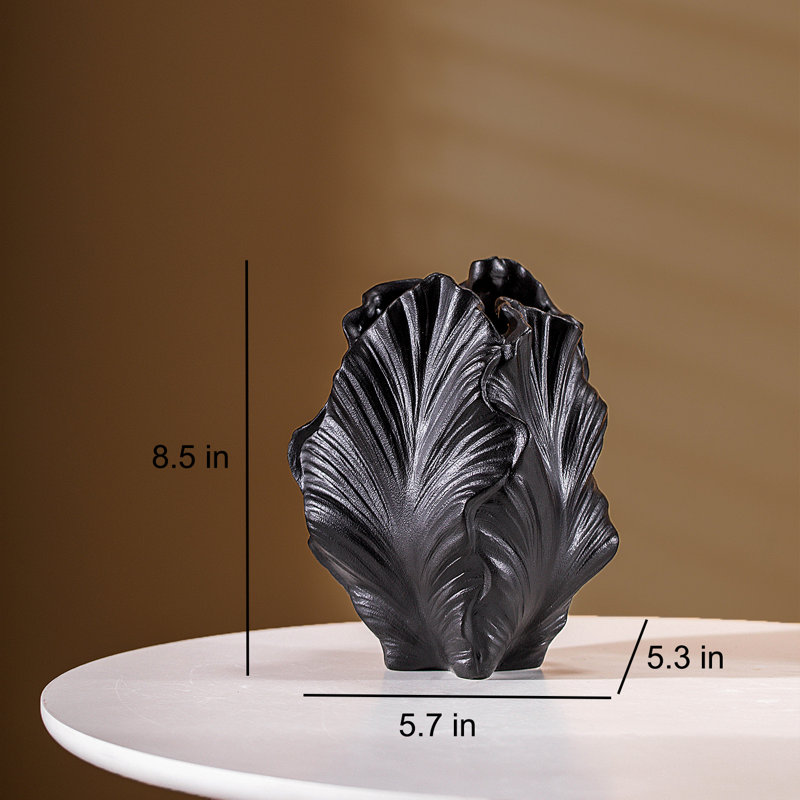 Ceramic Flower Vases For Decor, Black