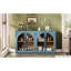 Adjustable Shelf Navy Retro Sideboard For A Charming Home Atmosphere Spacious With 4 Doors And Metal Handles