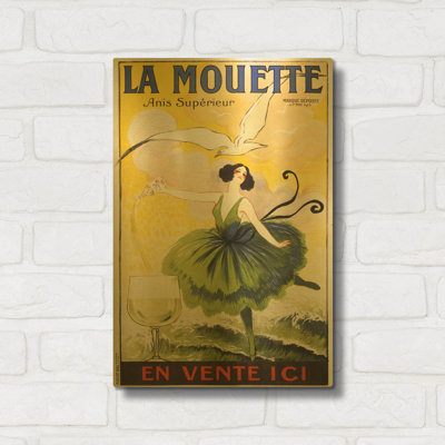 « La Mouette », affiche murale en métal doré de Vintage Posters, 30,5 x 40,5 cm