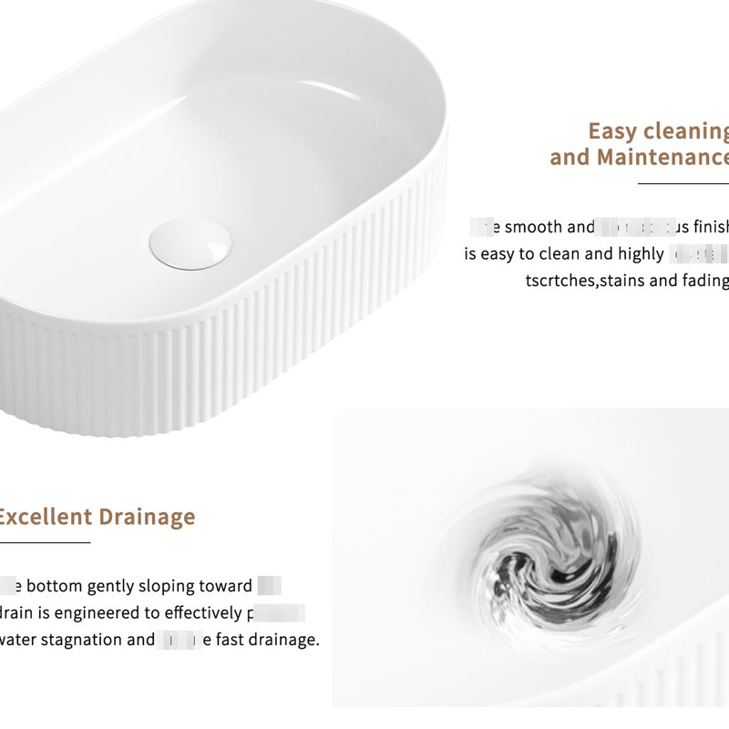 19.49 In. Depth Oval Countertop Sink, 12.34 Width, White Porcelain Vessel, High - Temperature Fired And Scratch Surface Bathroom 19 X 12, Modern Design With Straight Line Texture, To Soap
