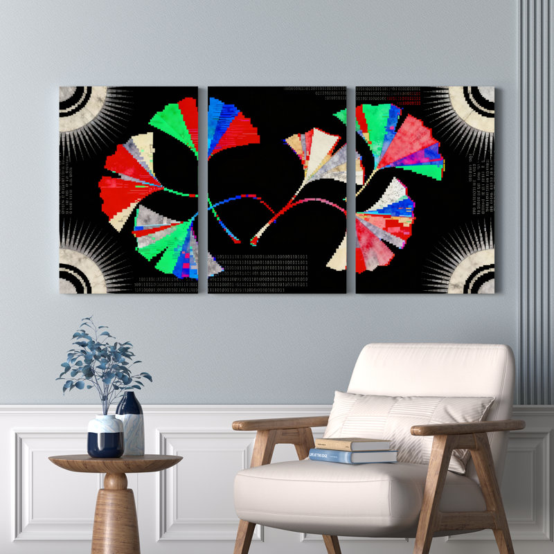 "Abstract Art", impression géométrique multicolore (ensemble de 3), H 18 po x l 36 po