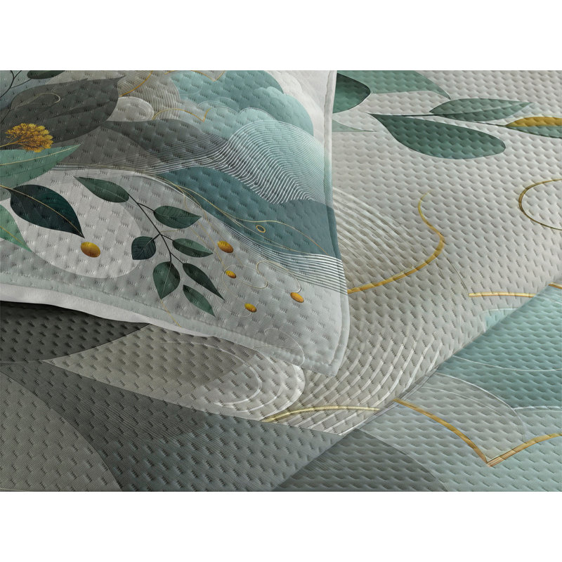 Polyester Floral Coverlet, King Coverlet + 2 Standard Shams
