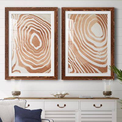 " Wood Grain Suminagashi III " 2 - Pieces
