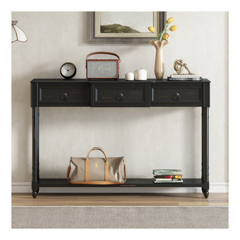 Console Console avec tiroirs pour le vestibule avec tiroirs saillants et longue tablette (espresso, SKU ANCIEN: WF189574AAB)