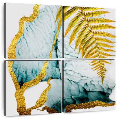 Harnek Teal Gold Ferns