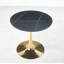 Table tulipe Mid-Century moderne dorée et noire pour 2 à 4 personnes