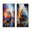 «Abstract Train Whirlwind», 2 pièces sur toile-1787697359-1787697345