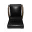 Chaise à la mode Mid-Century, noir mat, dossier, fabrication en bois d'hévéa pour le salon, similicuir chic Mid-Century, coutures, base fiable