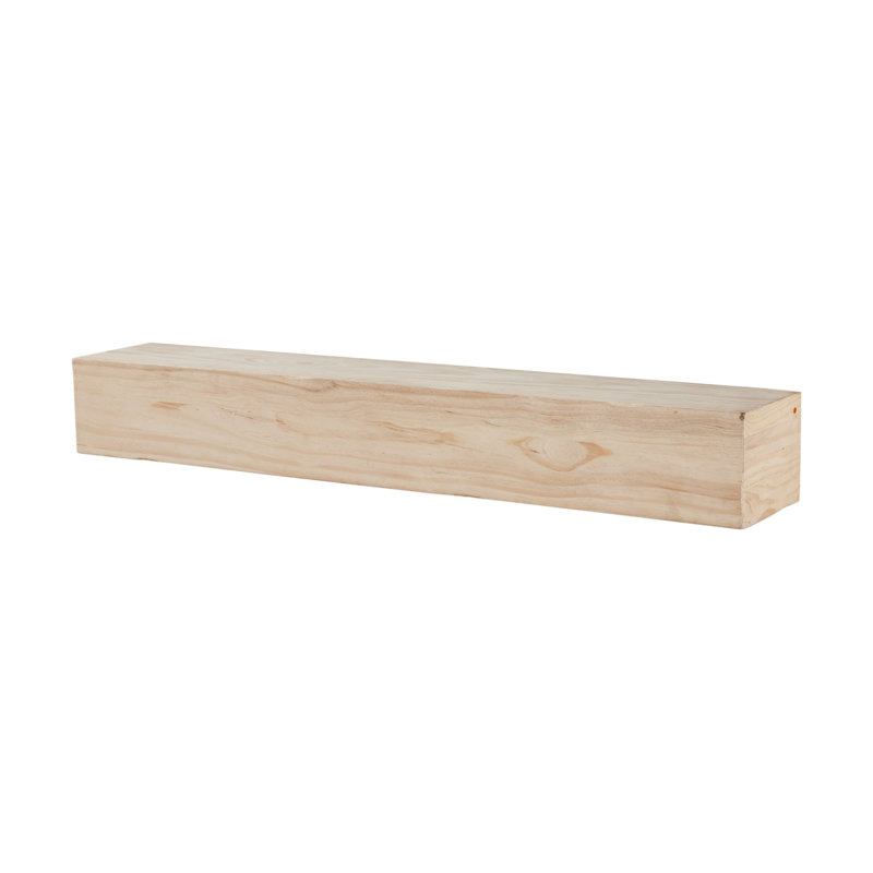 Rustic Unfinished Wood Floating Mantel Shelf, 72"