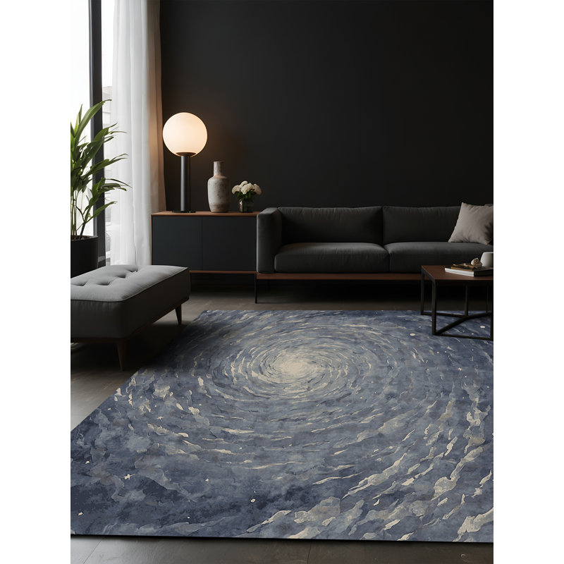 Tapis gris soyeux et moelleux, Carré 8 pi