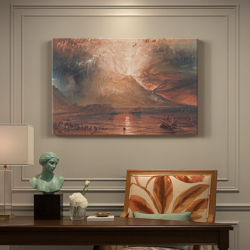 J.M.W. Turner "Vesuvius in Eruption" - Art mural de qualité musée sur toile tendue, 40x60
