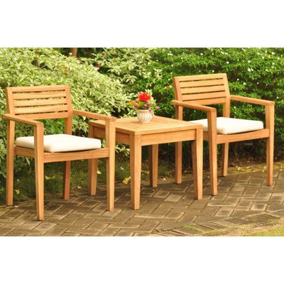 Austyn 2 - Person Teak Wood Patio Dining Set with Rectangular Table