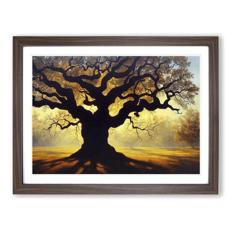 Tantalising Oak Tree - Framed Print, 46cm H x 64cm W x 2cm D, Brown
