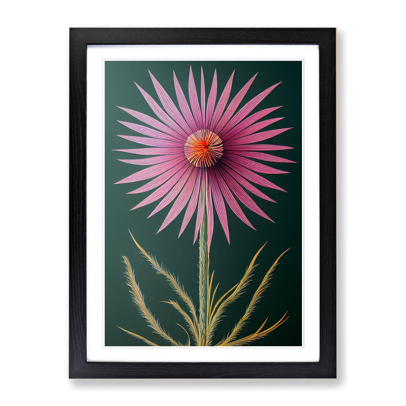 CAN-V0523-2504X Thistle Polygon - Wrapped Canvas Print, Black Framed, 34cm H x 25cm W x 2cm D