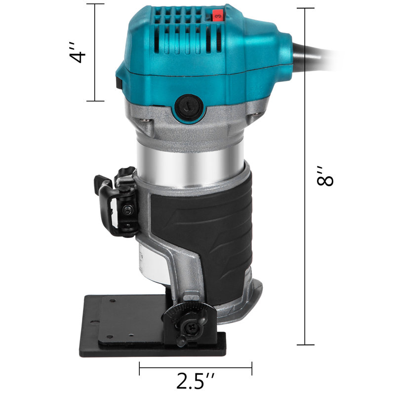 Compact Router 1.25HP With Fixed Base, Plunge Base and Tilt Base, Variable