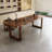 Brown Rectangular Solid Wood Sled Dining Table-1385184756