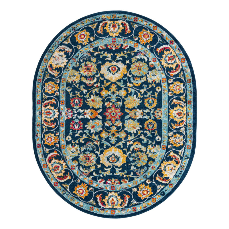 Arenas Floral Indoor Rug, Oval 7'10" x 10'