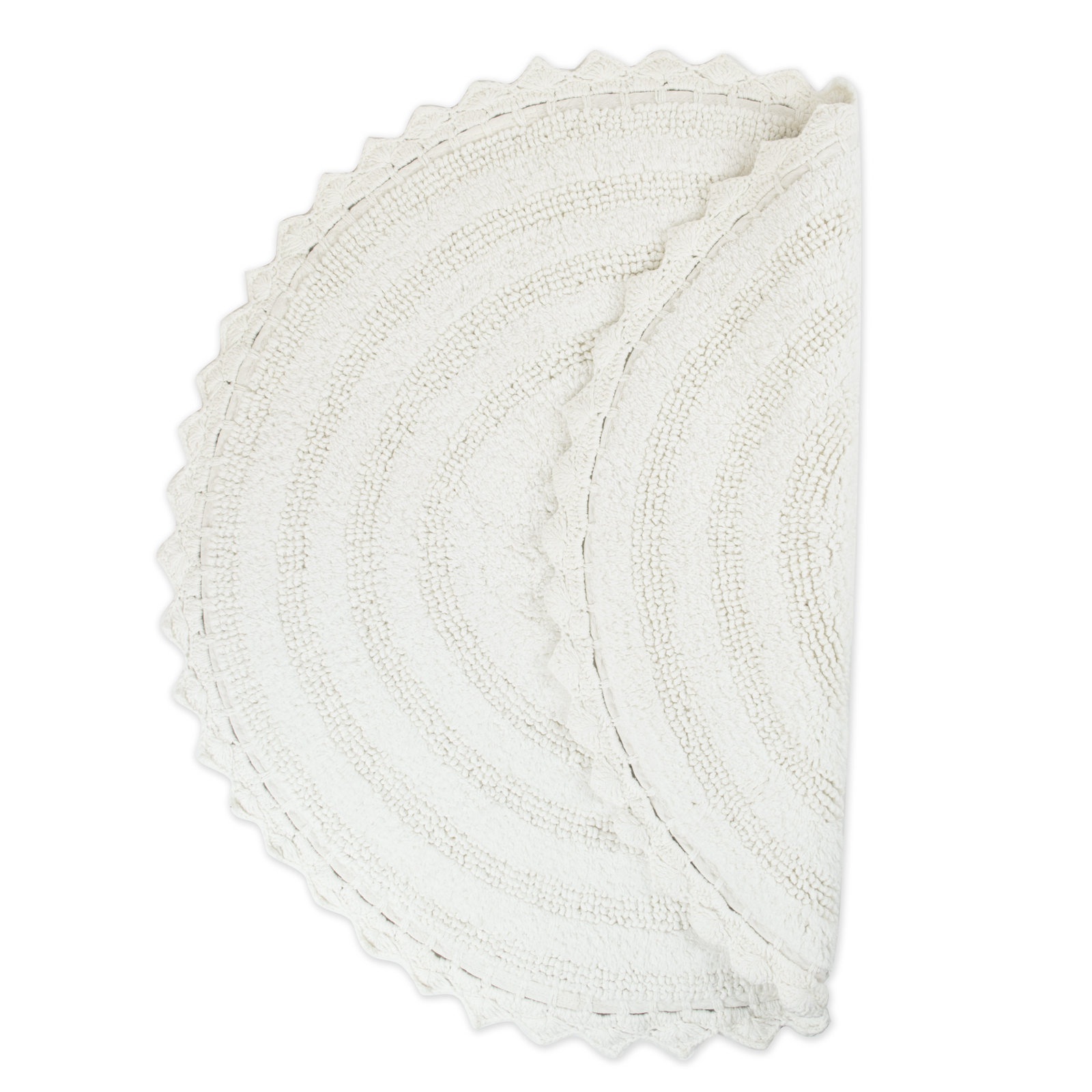 Lisk Circle Cotton Bath Rug, White
