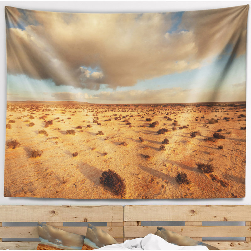 Désert sous le tapisserie de couleur sahara occidental, H 32 po x l 39 po
