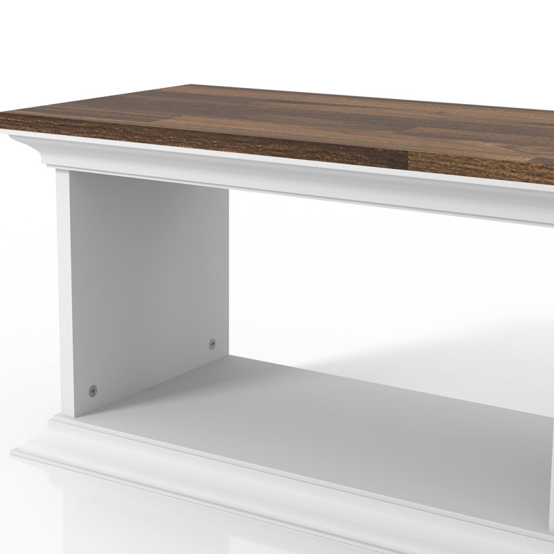 Floating TV Stand for TVs up to 70", Brown/White