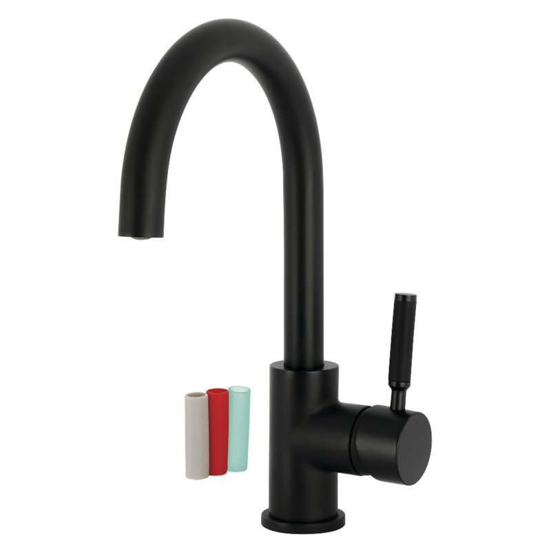 Kingston Brass Kaiser Single-Handle 1-Hole Deck Mount Vessel Faucet, Matte Black