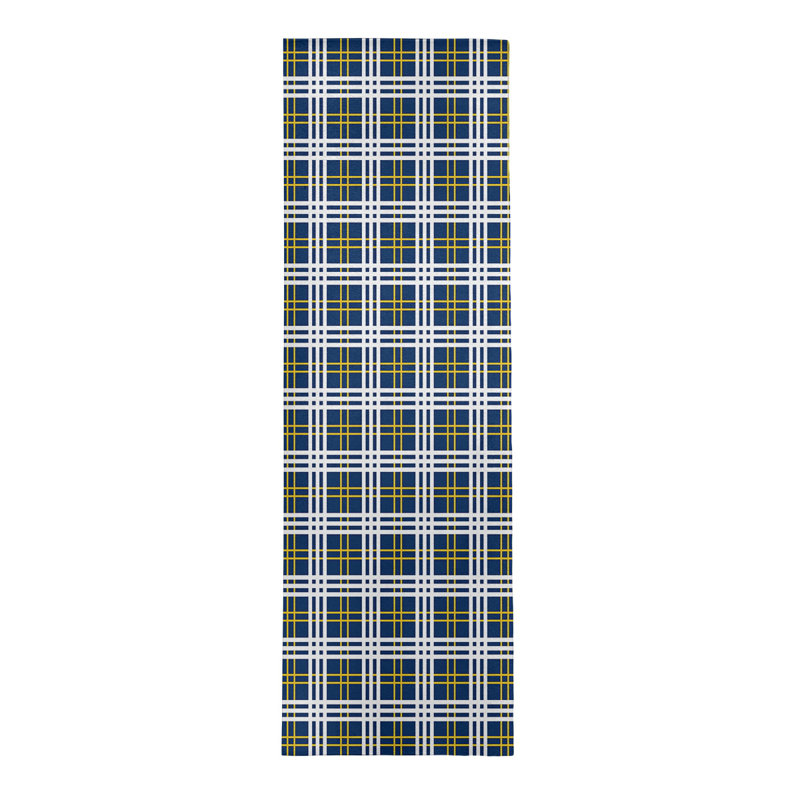 Tapis à carreaux bleu, Tapis de couloir 2 pi 6 po x 8 pi