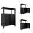 Black Large Capacity Bamboo Storage Cabinet for Bathroom, Living Room, Kitchen & Porch