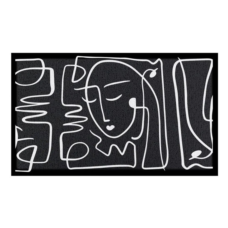 Paillasson intérieur et extérieur Face Lines, 16 po x 28 po