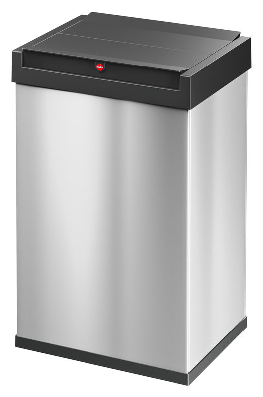 Swing Top Rubbish Bin, Black/stainless steel, 35 L.