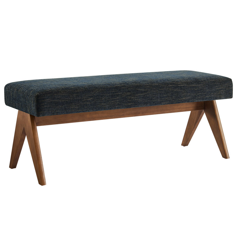 Lyra Fabric Upholstered Bench, Azure, 18.50"H x 47"W x 18"D