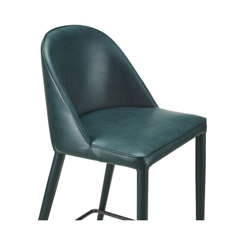 Burton Counter Stool Grey Vegan Leather, Blue