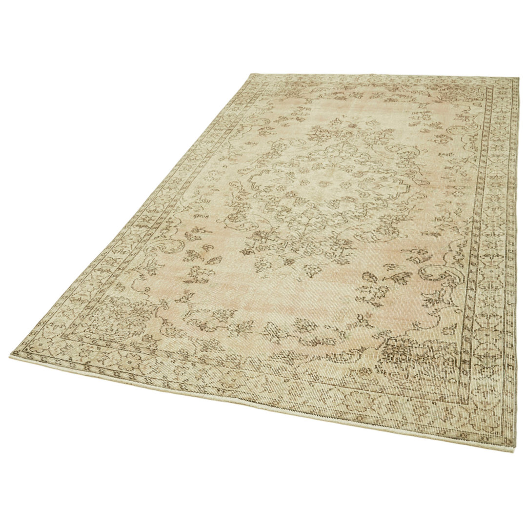 Vintage Beige Vintage Wool Handmade Area Rug