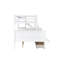 Lit superposé simple au-dessus de double avec tiroirs de rangement, glissière et tablettes - bois d'hévéa-1162315922