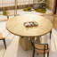 Table de salle à manger ronde pour table ronde de 4-6,47 pouces avec plateau en bois et base de rangement, table de salle à manger de ferme, table de cuisine en bois pour salle à manger, cuisine, salon, naturel (table seulement)-1639976551