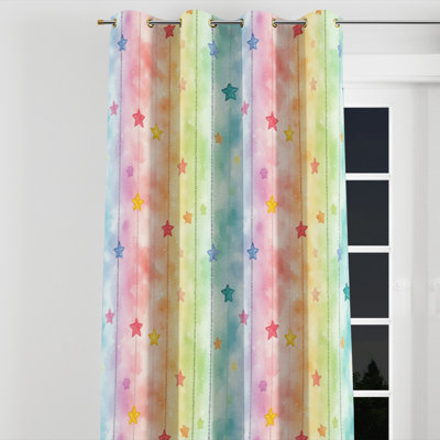 Celestial For Teens Curtains for bedroom - Decorative Childrens Sweet Star Chains Grommet Curtain - 1 Panel