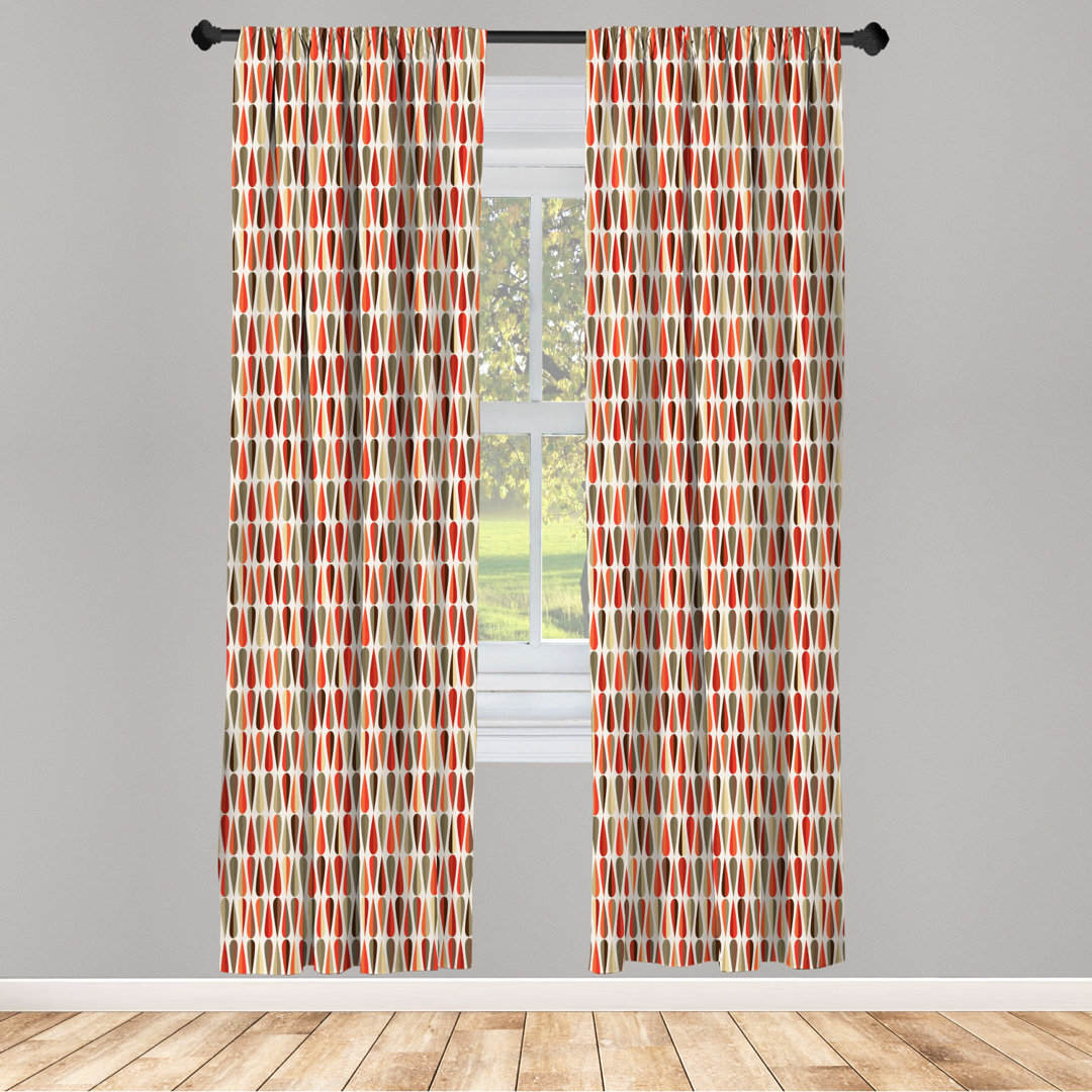 Microfiber Floral Semi-Sheer Rod Pocket Curtain Panels (Set of 2) East Urban Home Size per 