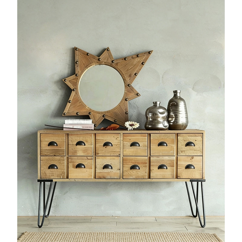 Console multi-tiroirs de style ferme