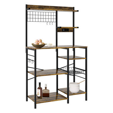 Ivy Bronx Gavien 35.4'' Iron Standard Baker's Rack with Microwave  Compatibility