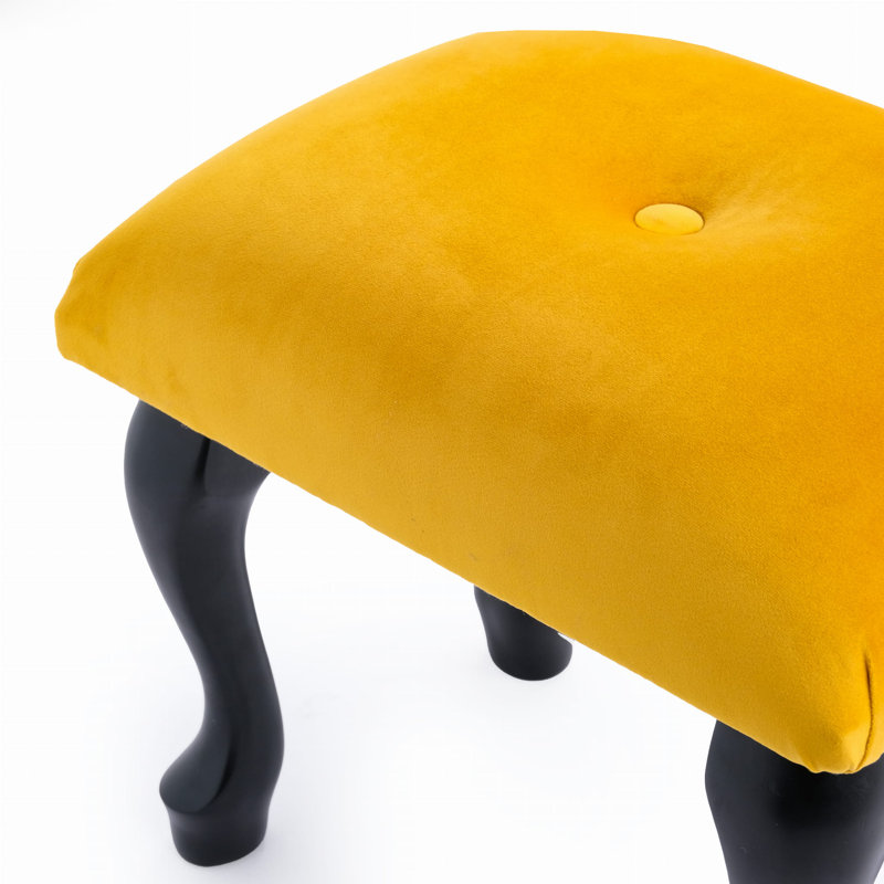 Greggs 38cm Wide Velvet Rectangle Solid Colour Footstool Ottoman
