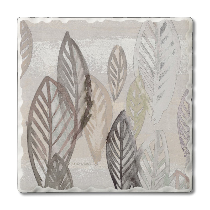 Sous-verre à carreaux simples Modern Leaves Créez votre propre ensemble
