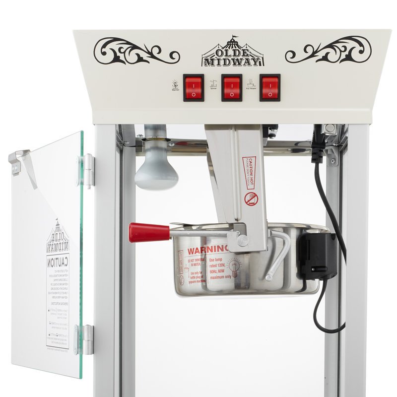 Machine à maïs soufflé de style cinéma avec chariot et bouilloire de 225 g - Crème, Cream