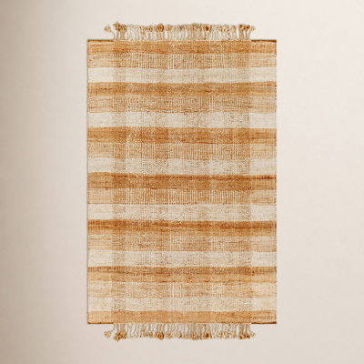 Hand-Woven Plaid Jute Rug
