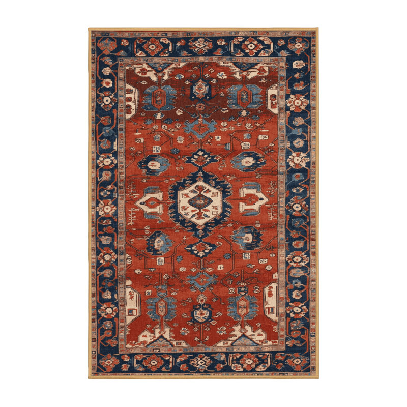 Tapis brun turc lavable à la machine, Rectangle de 5 pi x 8 pi